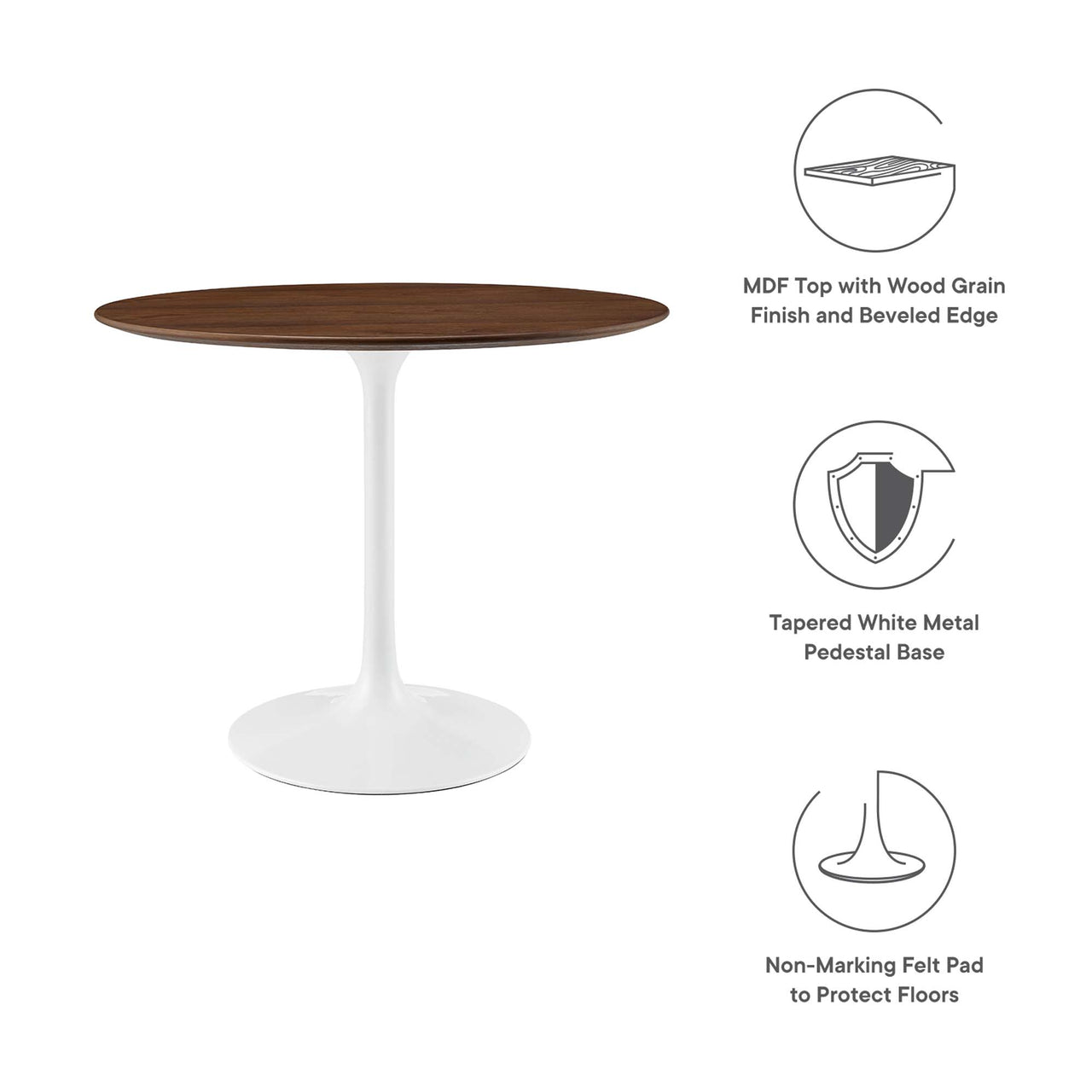 Ensemble Round Dining Table, Small, Walnut