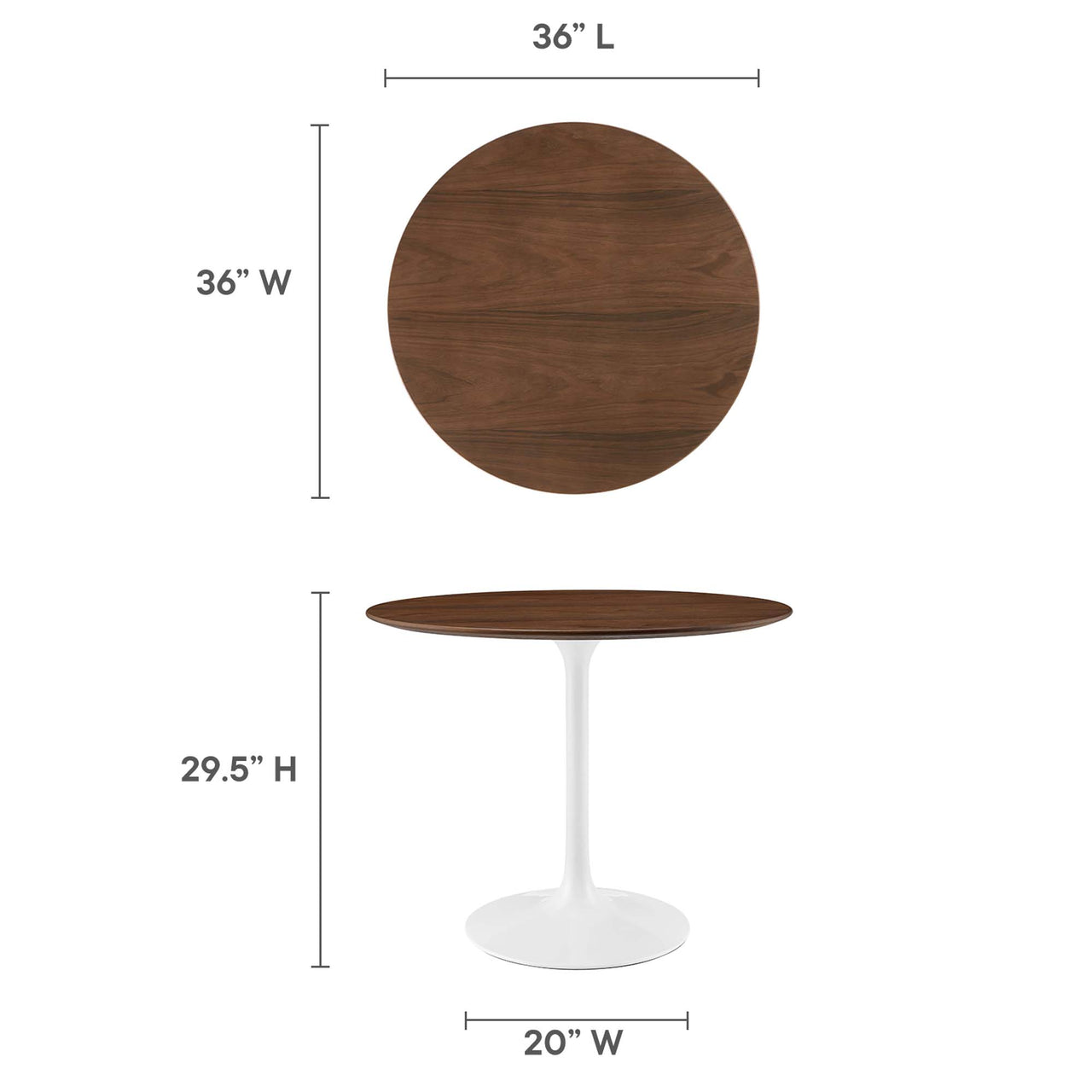 Ensemble Round Dining Table, Small, Walnut