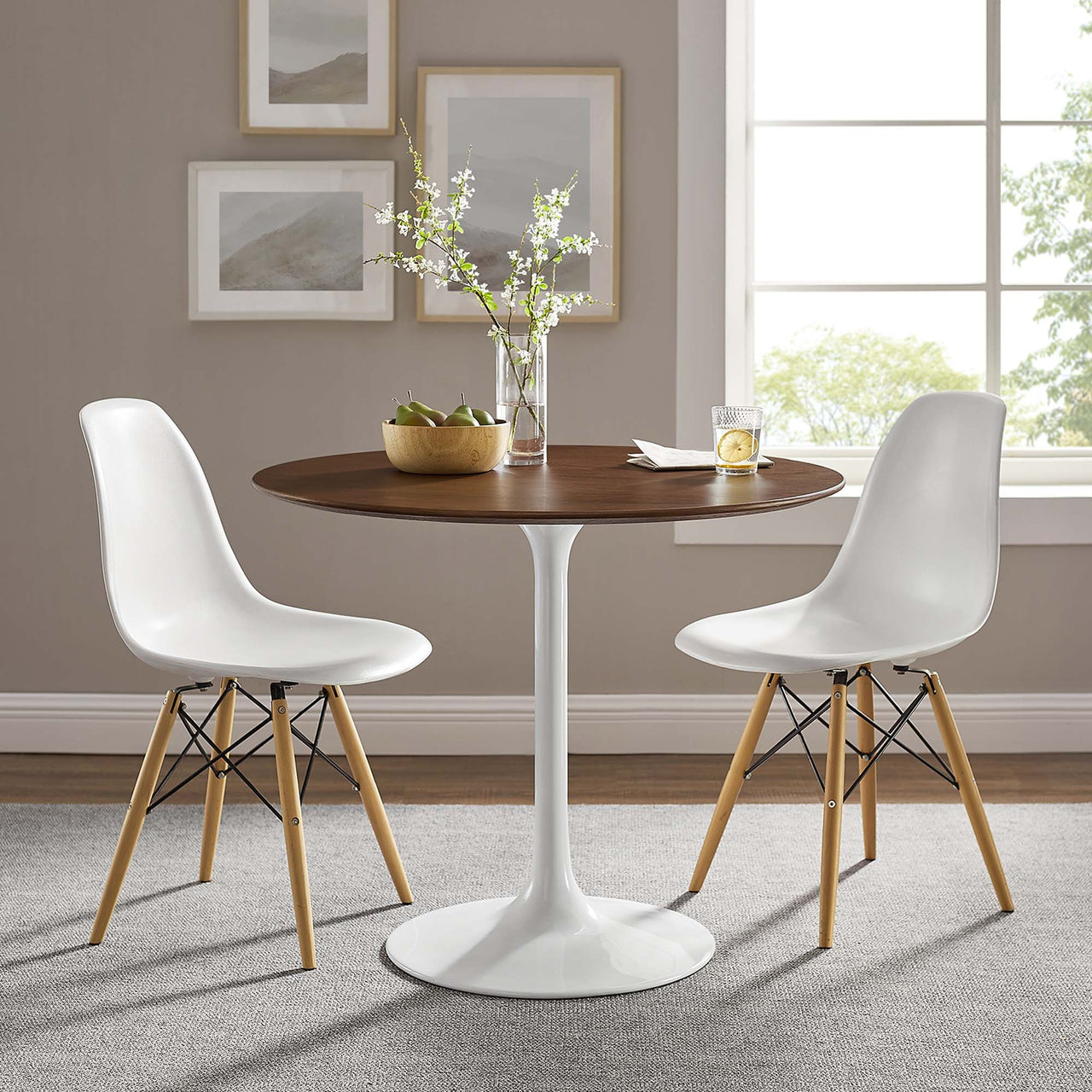 Ensemble Round Dining Table, Small, Walnut