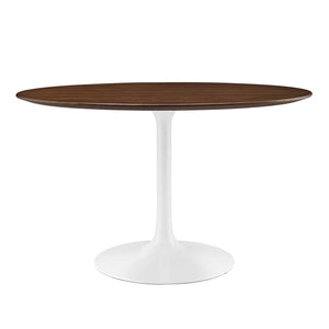 Lippa 48" Round Wood Dining Table, Walnut