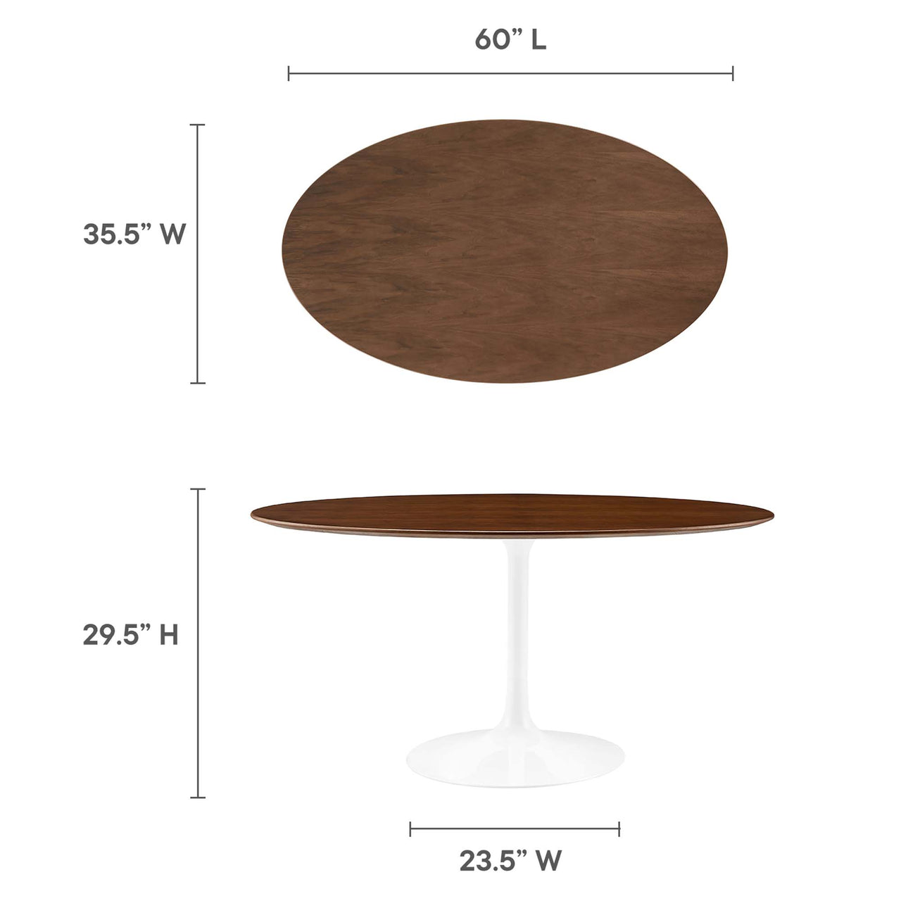 Ensemble Oval Dining Table, Large, Walnut