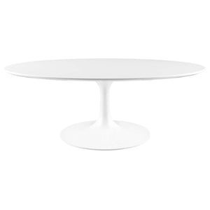Lippa 42" Oval Wood Coffee Table, White