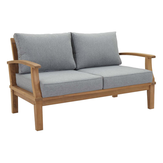 Shorehaven Alfresco Loveseat, Natural Wood & Gray