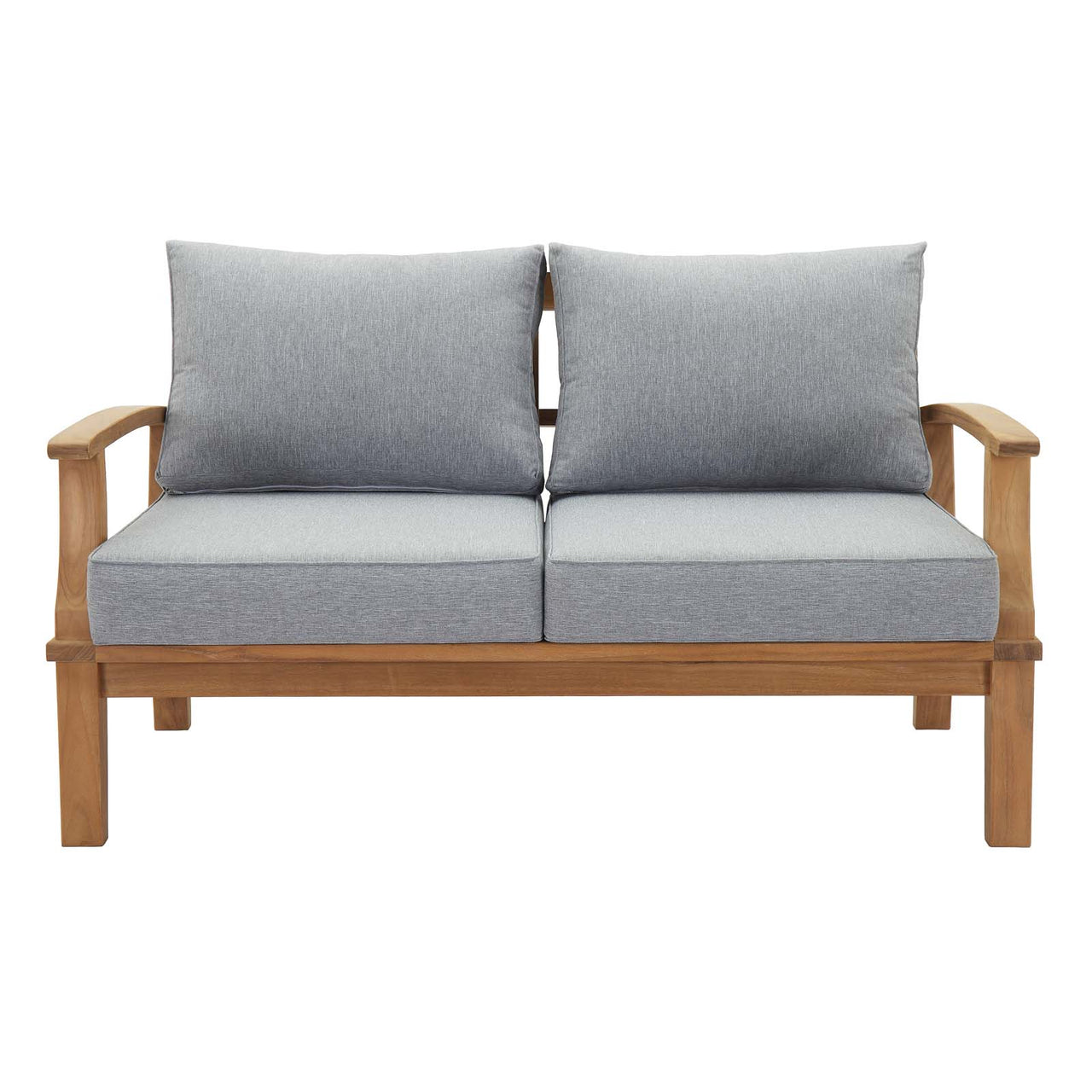 Shorehaven Alfresco Loveseat, Natural Wood & Gray