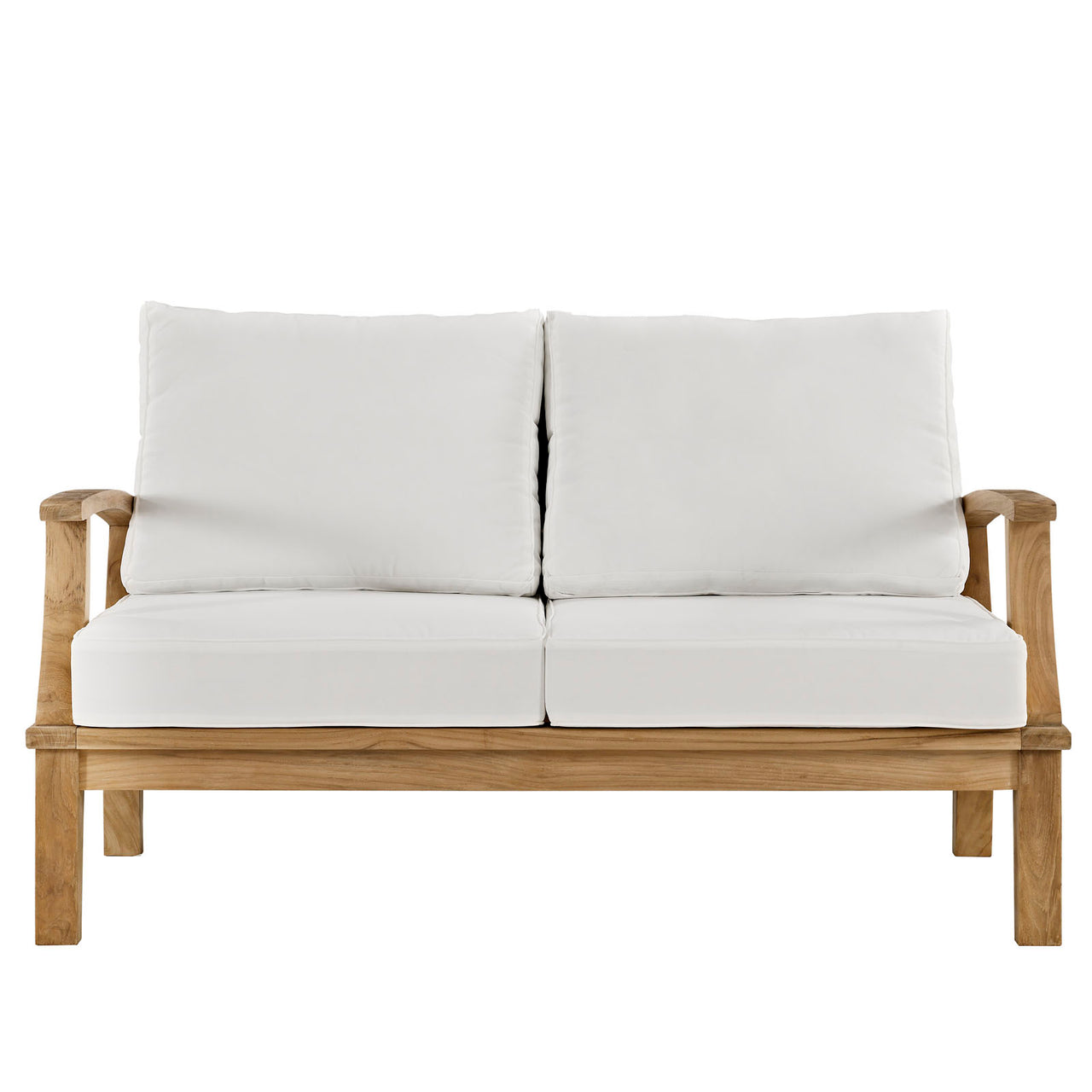 Shorehaven Alfresco Loveseat, Natural Wood & White