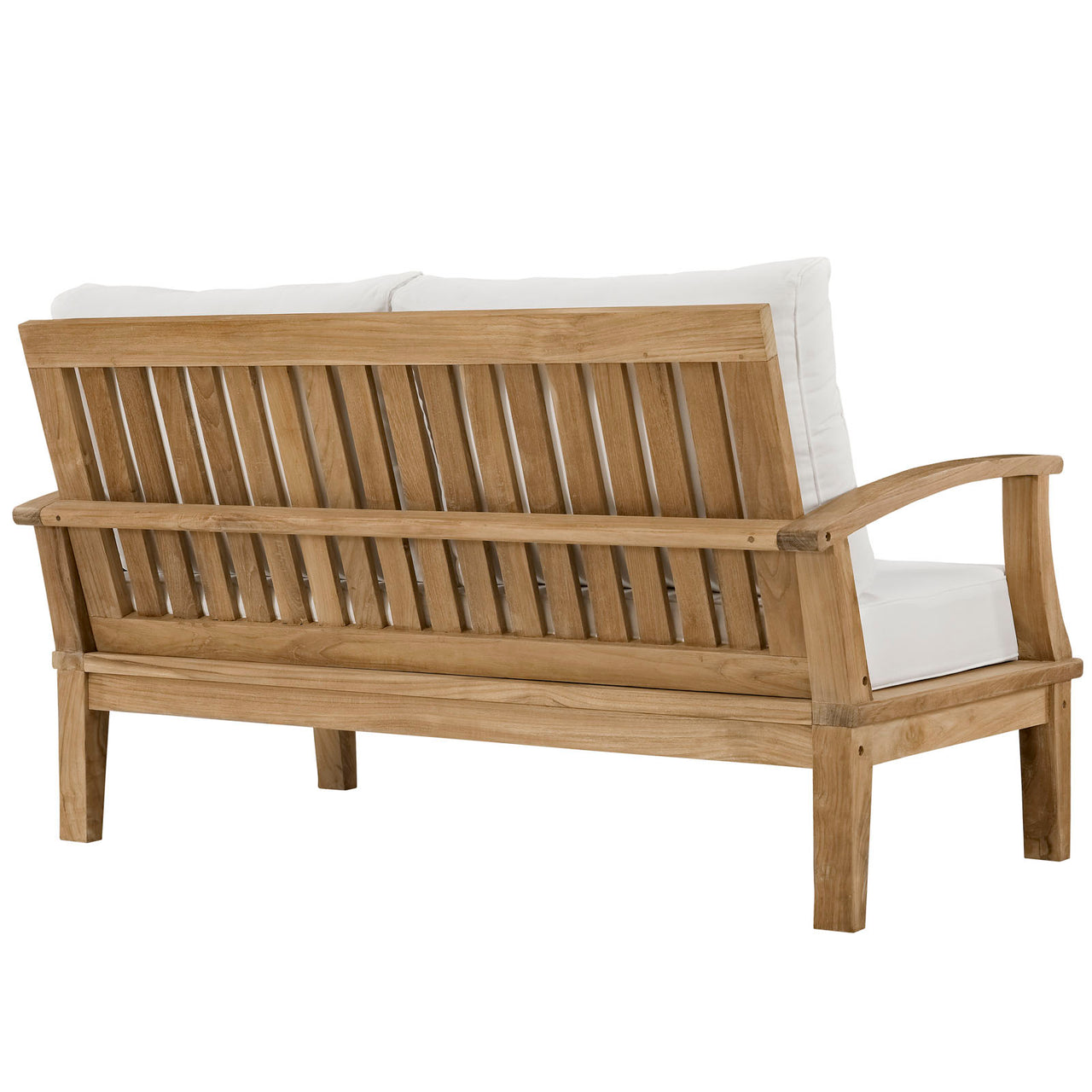Shorehaven Alfresco Loveseat, Natural Wood & White