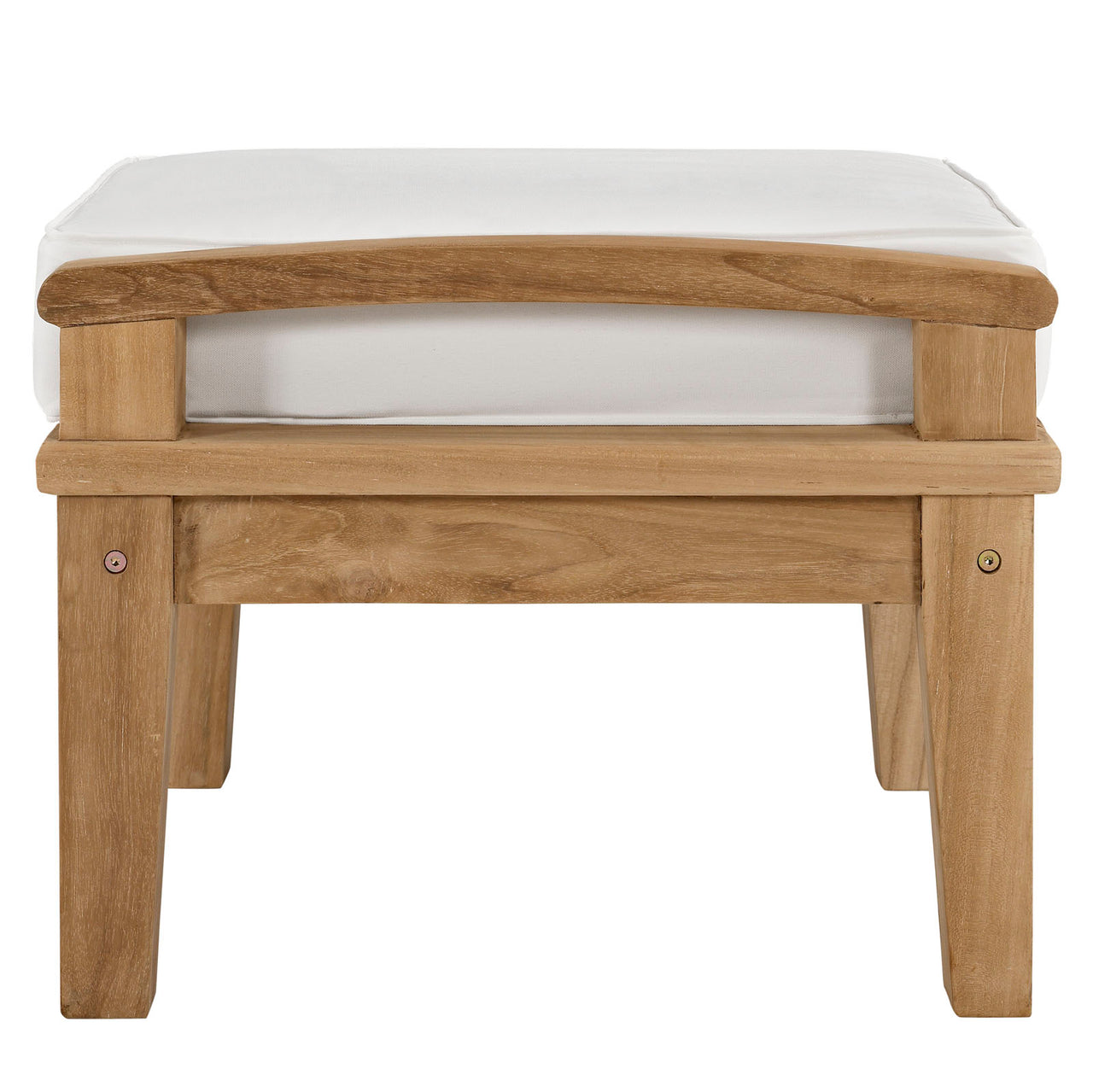Shorehaven Alfresco Ottoman, Natural Wood & White
