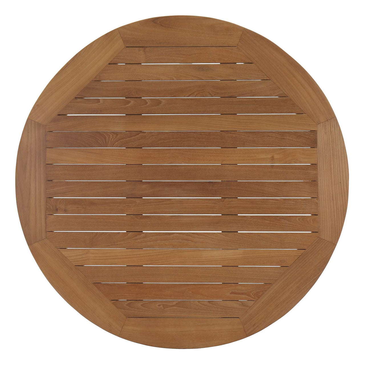 Marina Outdoor Patio Teak Round Coffee Table, Natural Wood