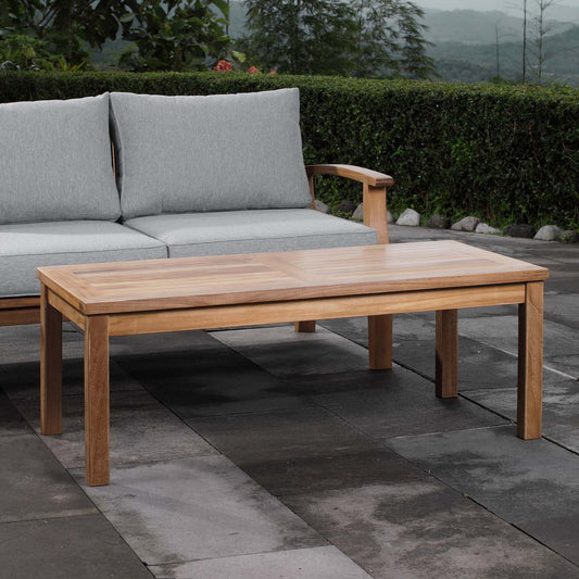 Shorehaven Alfresco Rectangle Coffee Table, Natural Wood
