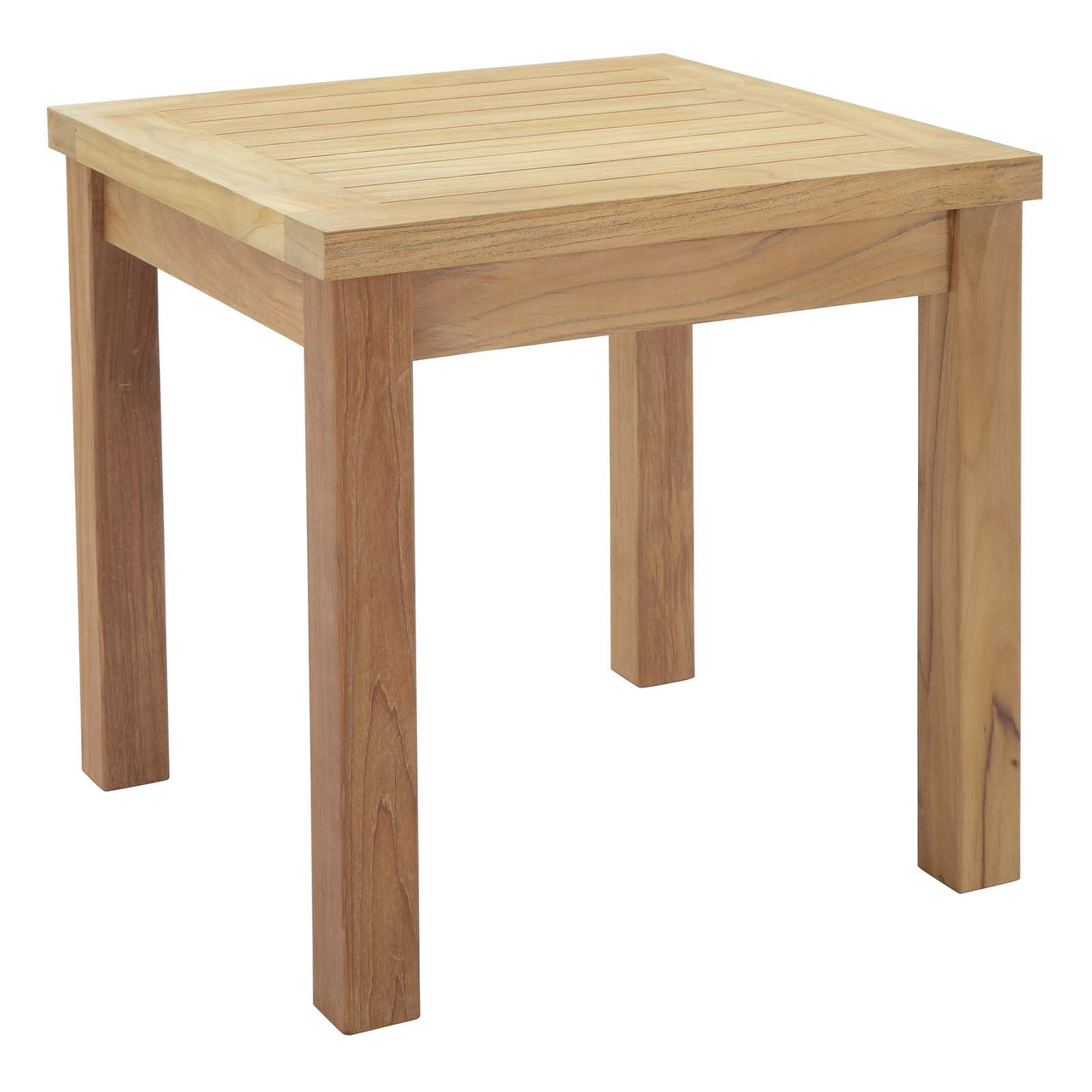 Marina Outdoor Patio Teak Side Table, Natural Wood