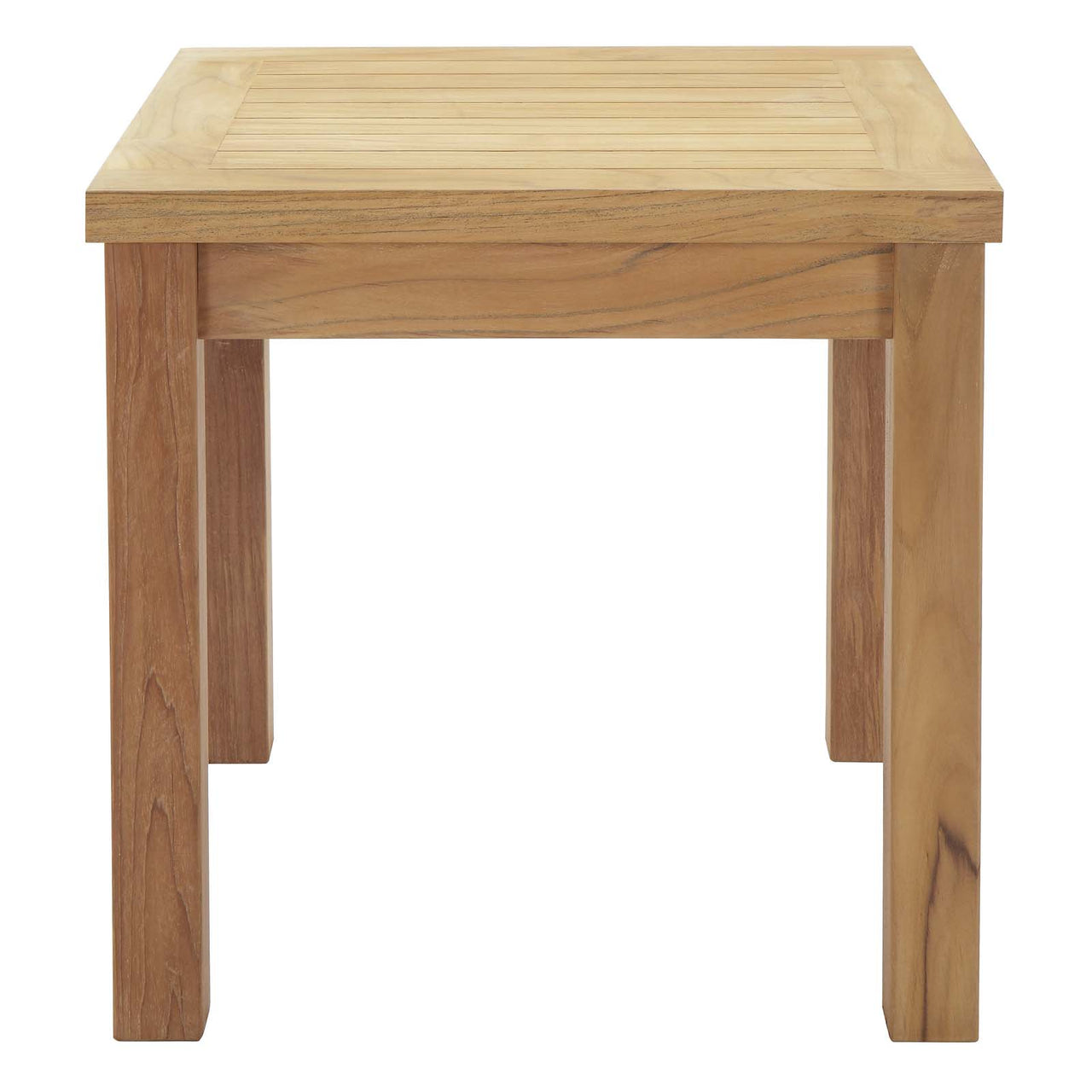 Marina Outdoor Patio Teak Side Table, Natural Wood