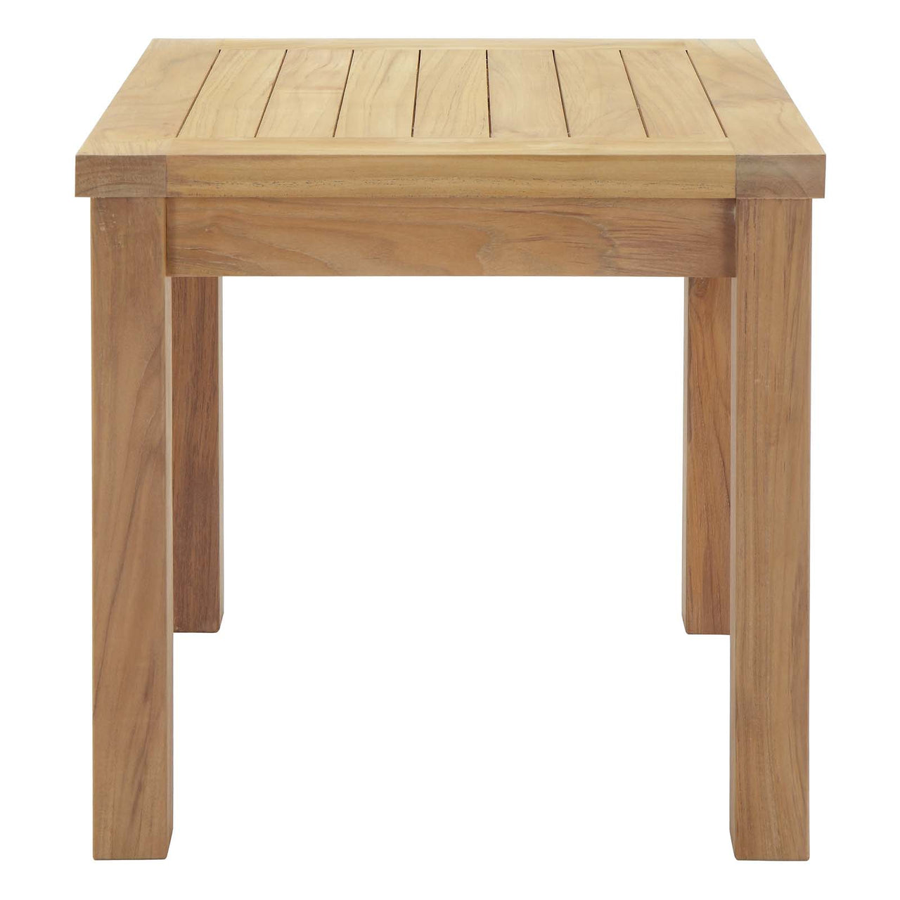 Marina Outdoor Patio Teak Side Table, Natural Wood
