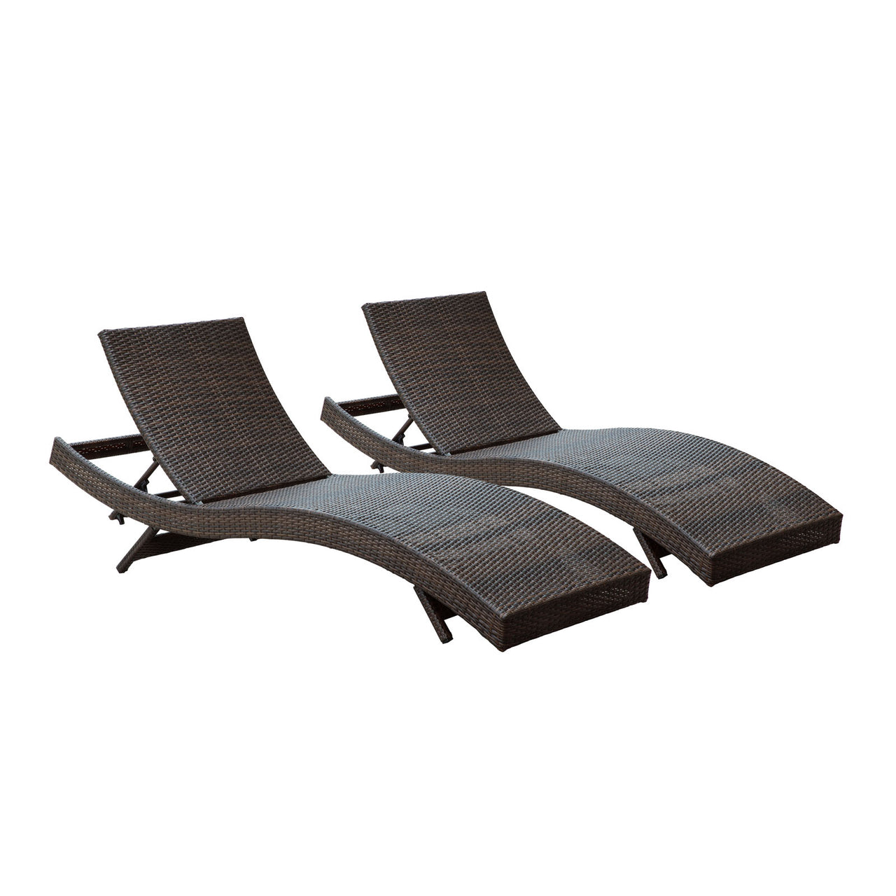 Peer Outdoor Patio Chaise Set of 2, Brown & White