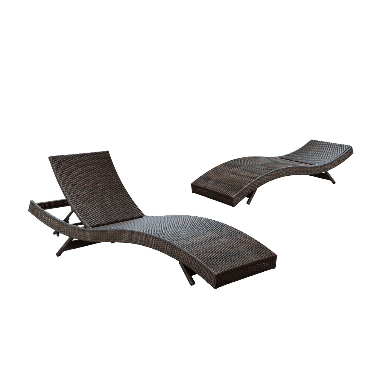 Peer Outdoor Patio Chaise Set of 2, Brown & White