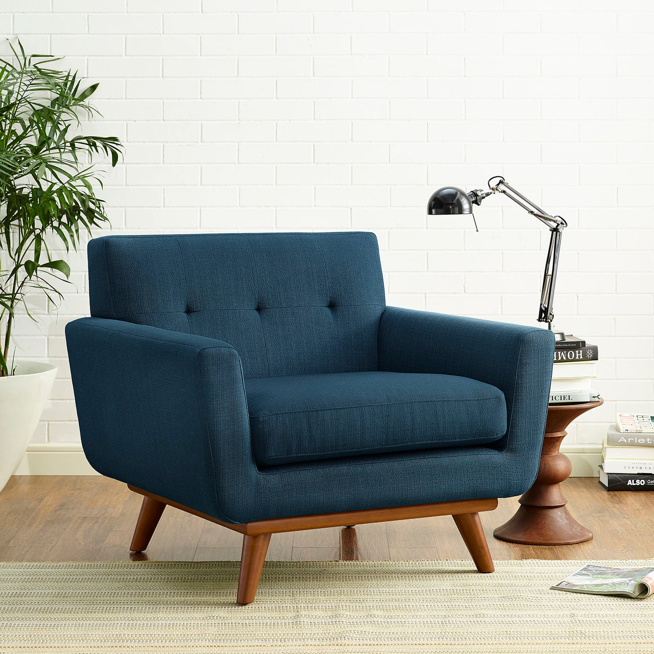 Engage Upholstered Fabric Armchair, Azure