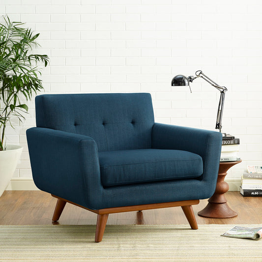Rendezvous Textured Fabric Armchair, Azure