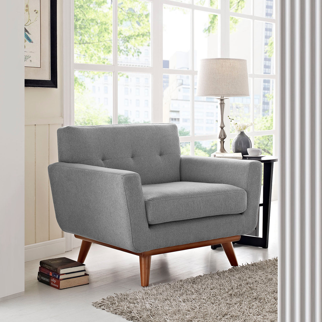 Engage Upholstered Fabric Armchair, Expectation Gray