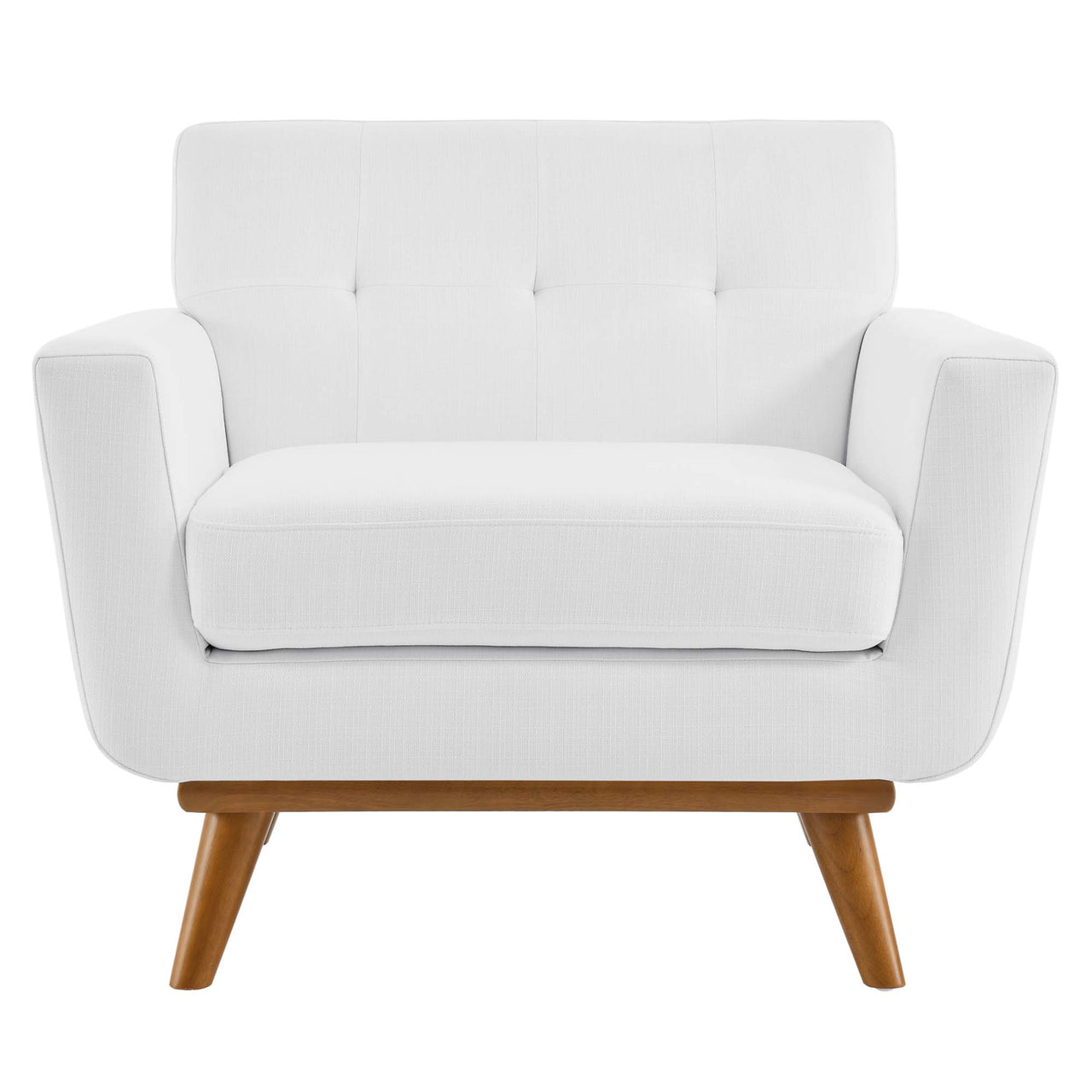 Rendezvous Textured Fabric Armchair, White