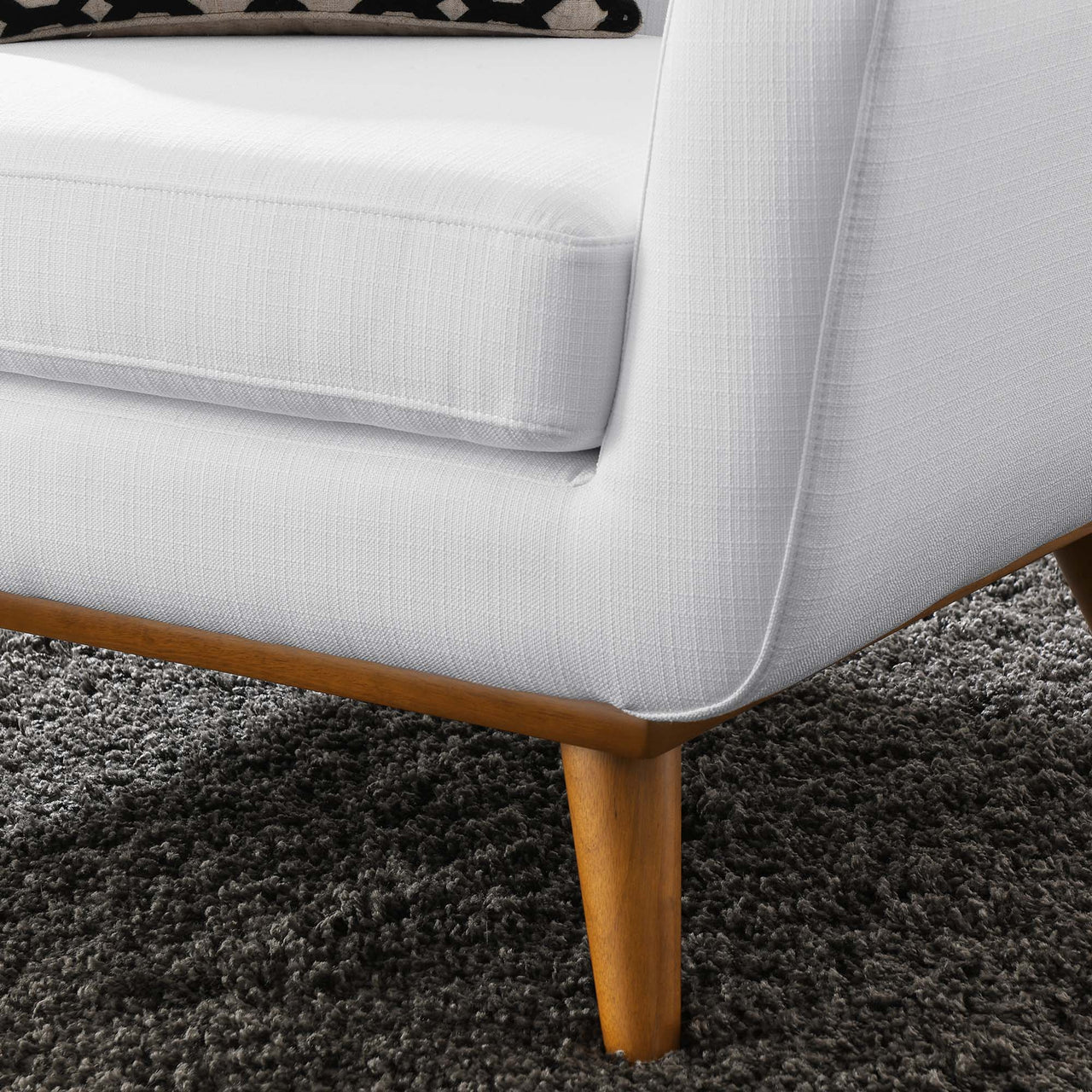 Rendezvous Textured Fabric Armchair, White