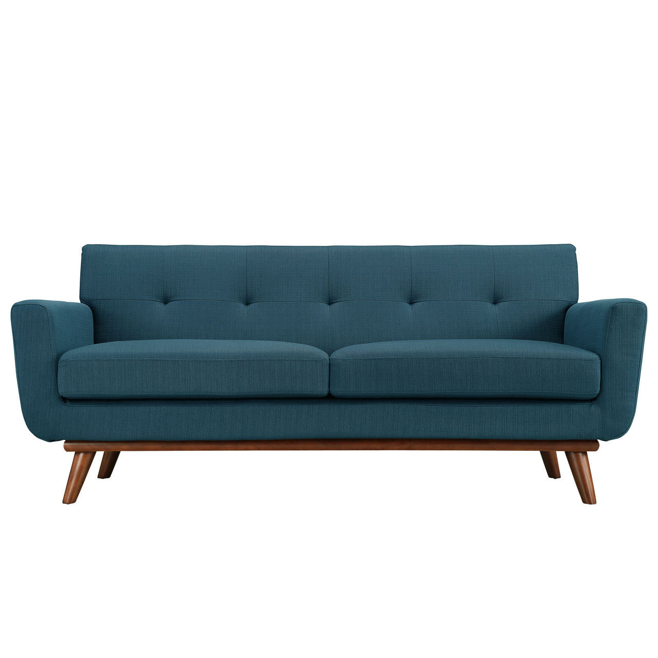 Engage Upholstered Fabric Loveseat, Azure