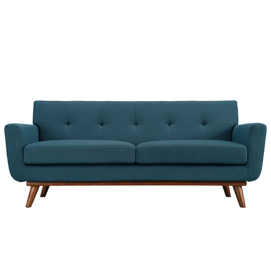 Rendezvous Textured Fabric Loveseat, Azure