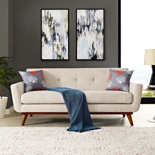 Rendezvous Textured Fabric Loveseat, Beige