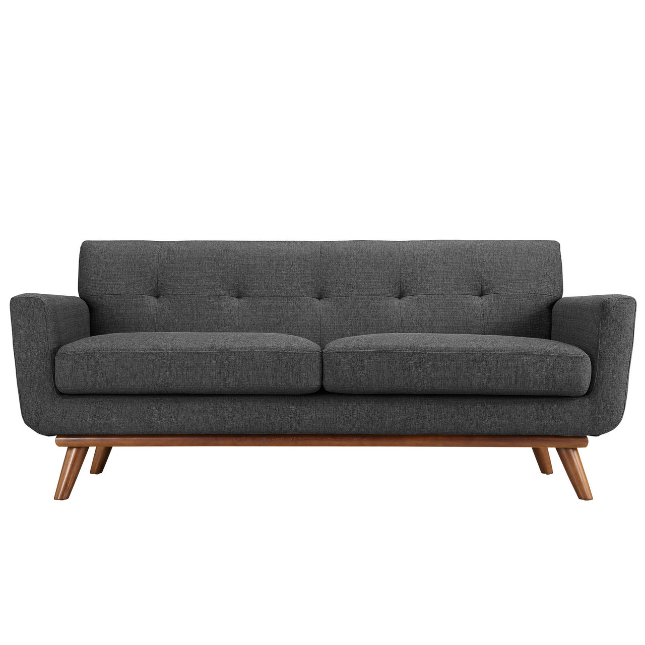 Rendezvous Textured Fabric Loveseat, Gray