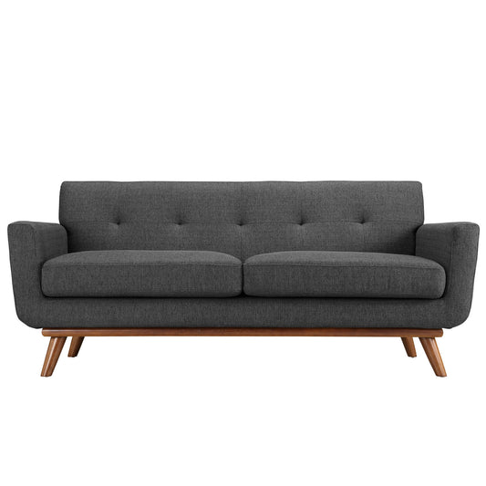Rendezvous Textured Fabric Loveseat, Gray