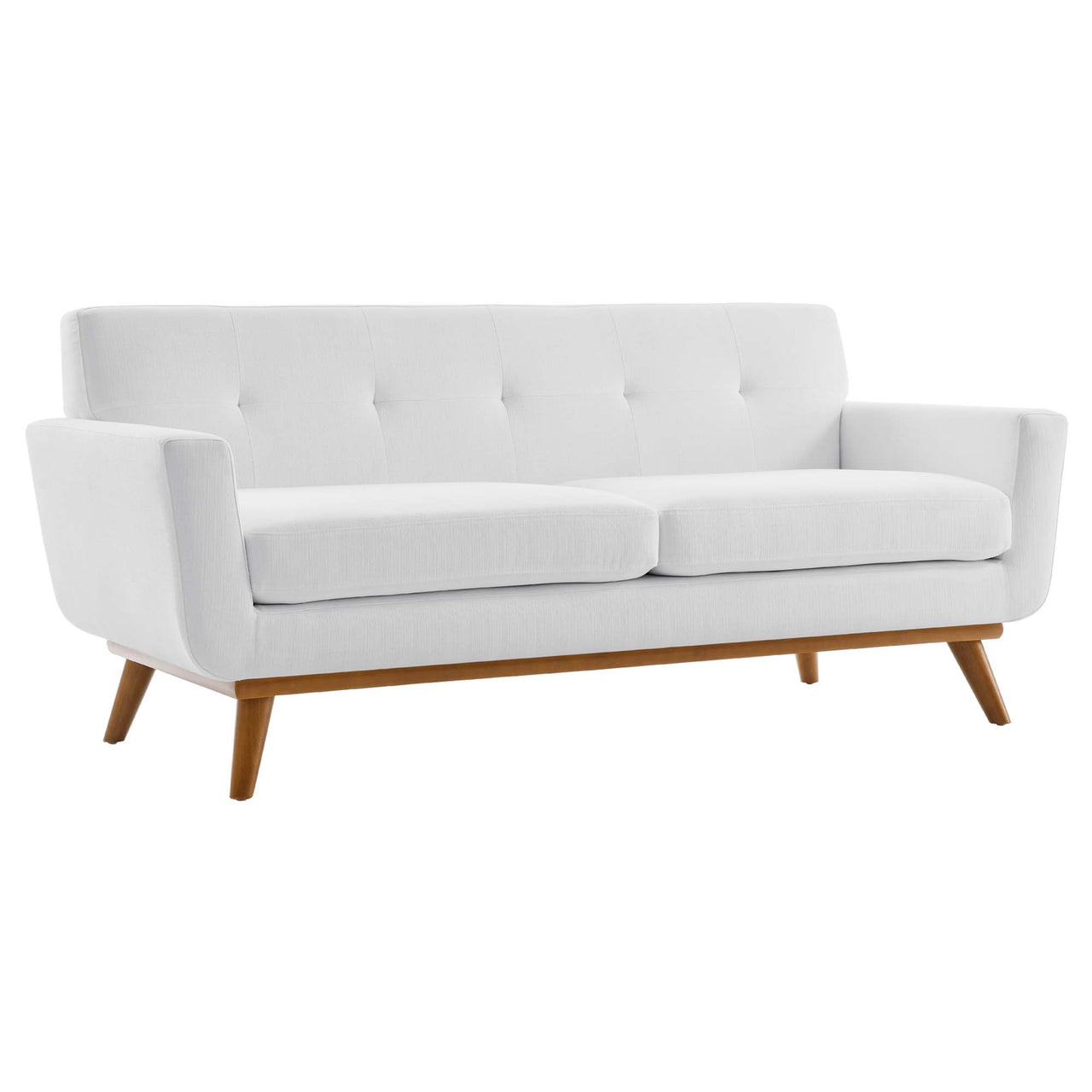 Rendezvous Textured Fabric Loveseat, White