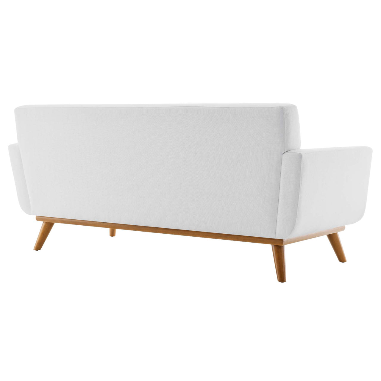 Rendezvous Textured Fabric Loveseat, White