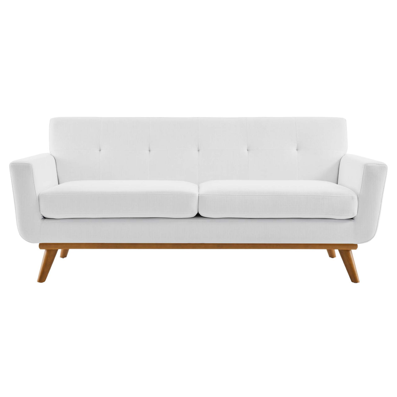 Rendezvous Textured Fabric Loveseat, White