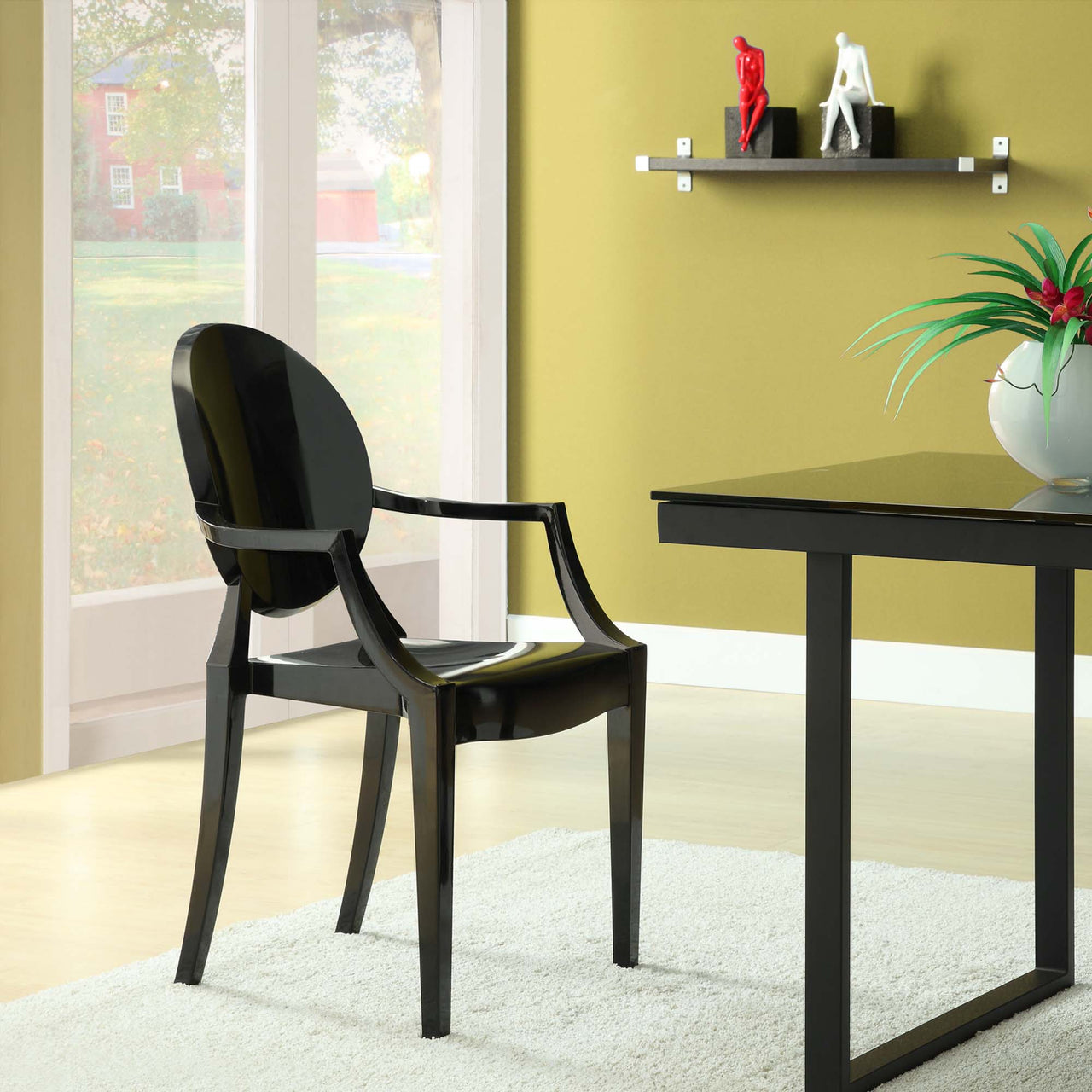 Elysian Indoor | Outdoor Dining Armchairs Set of 2, Black