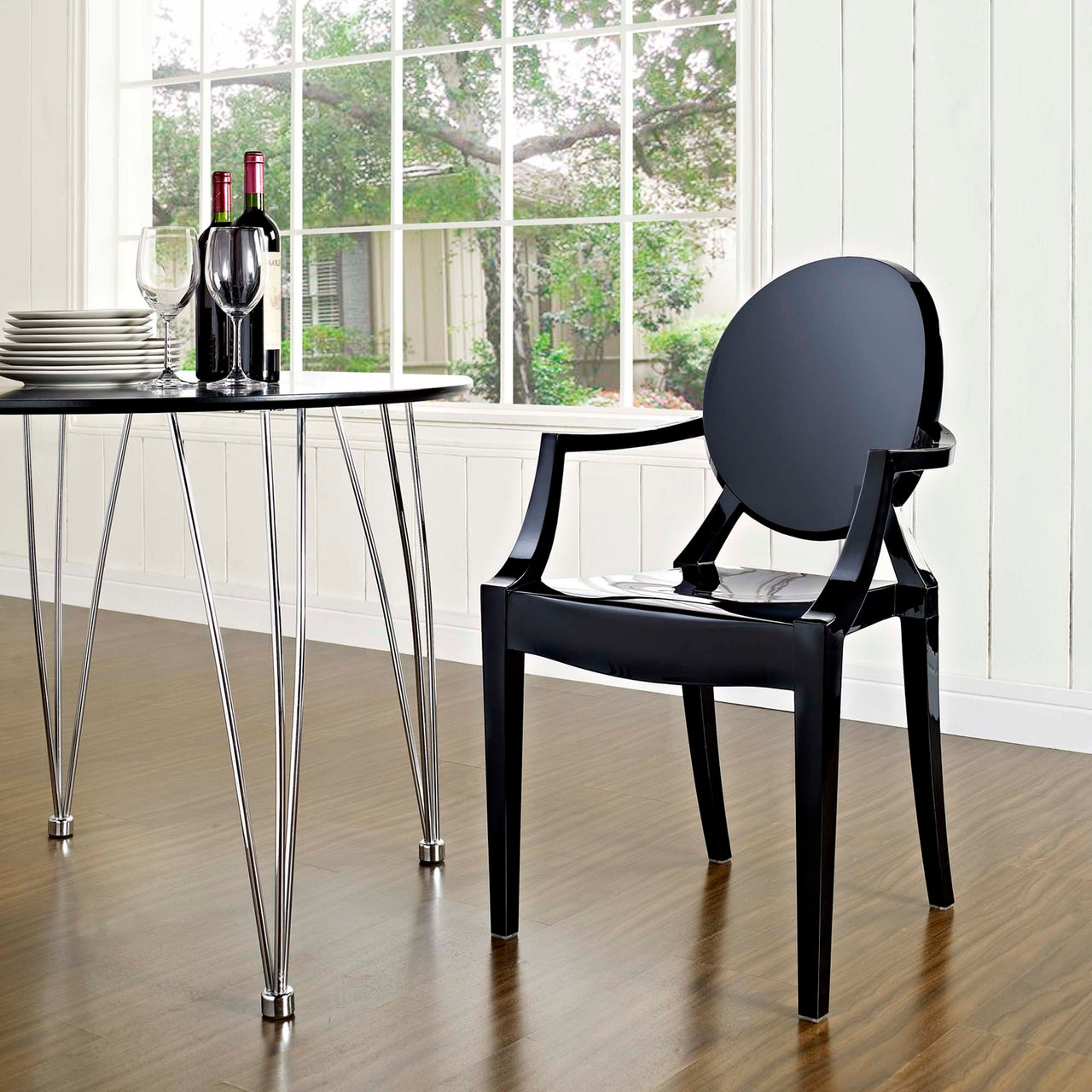 Elysian Indoor | Outdoor Dining Armchairs Set of 2, Black