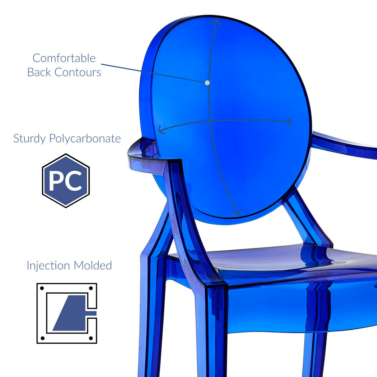 Casper Dining Armchair, Blue