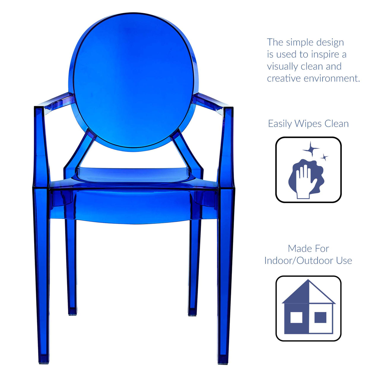 Casper Dining Armchair, Blue