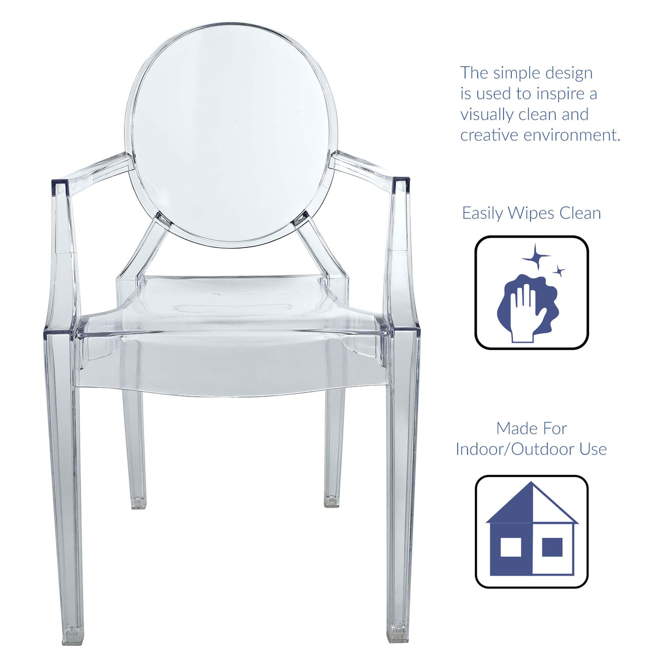 Casper Dining Armchair, Clear