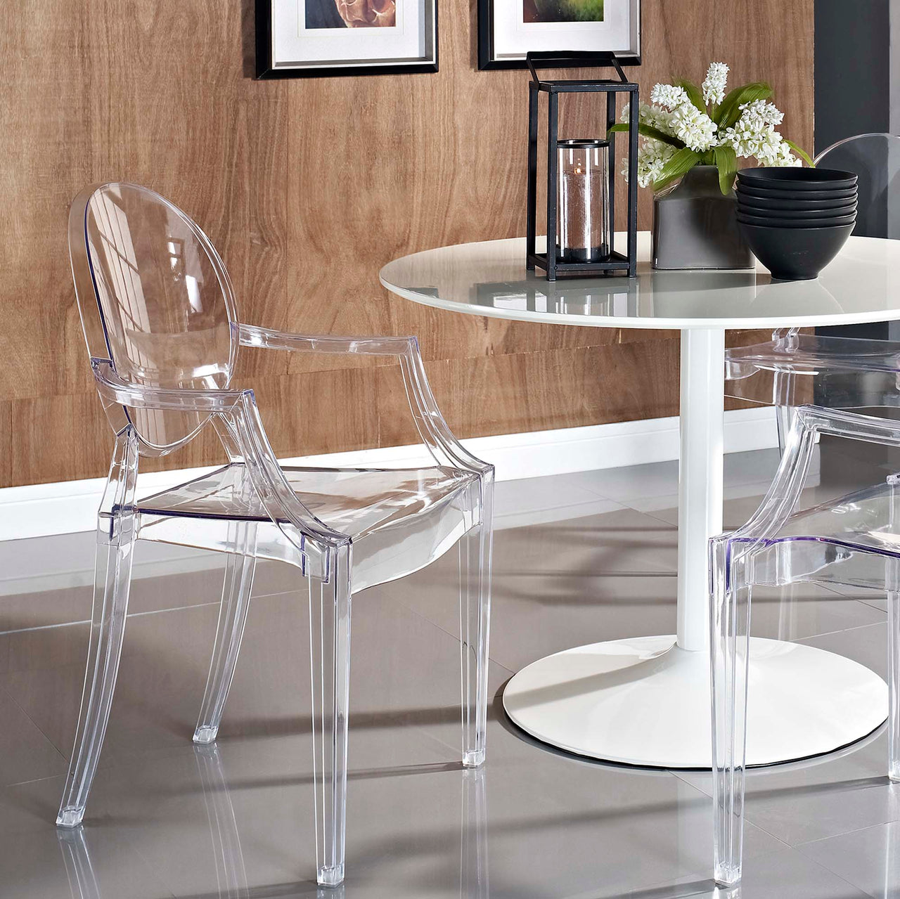 Casper Dining Armchair, Clear