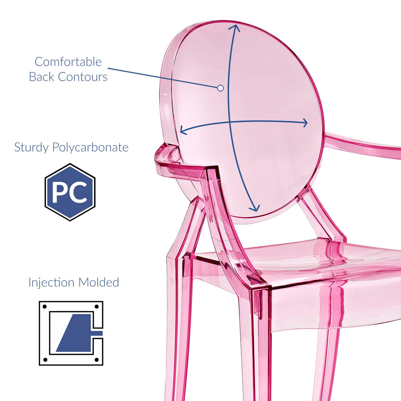 Elysian Indoor | Outdoor Dining Armchair, Pink