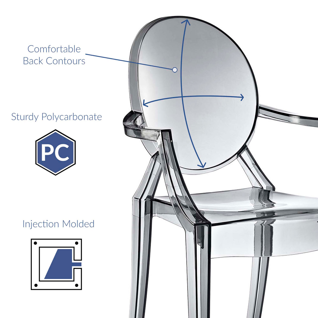 Elysian Indoor | Outdoor Dining Armchair, Smoke
