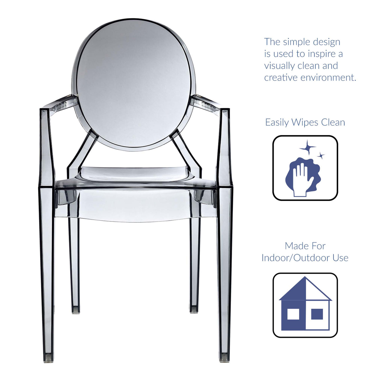 Elysian Indoor | Outdoor Dining Armchair, Smoke