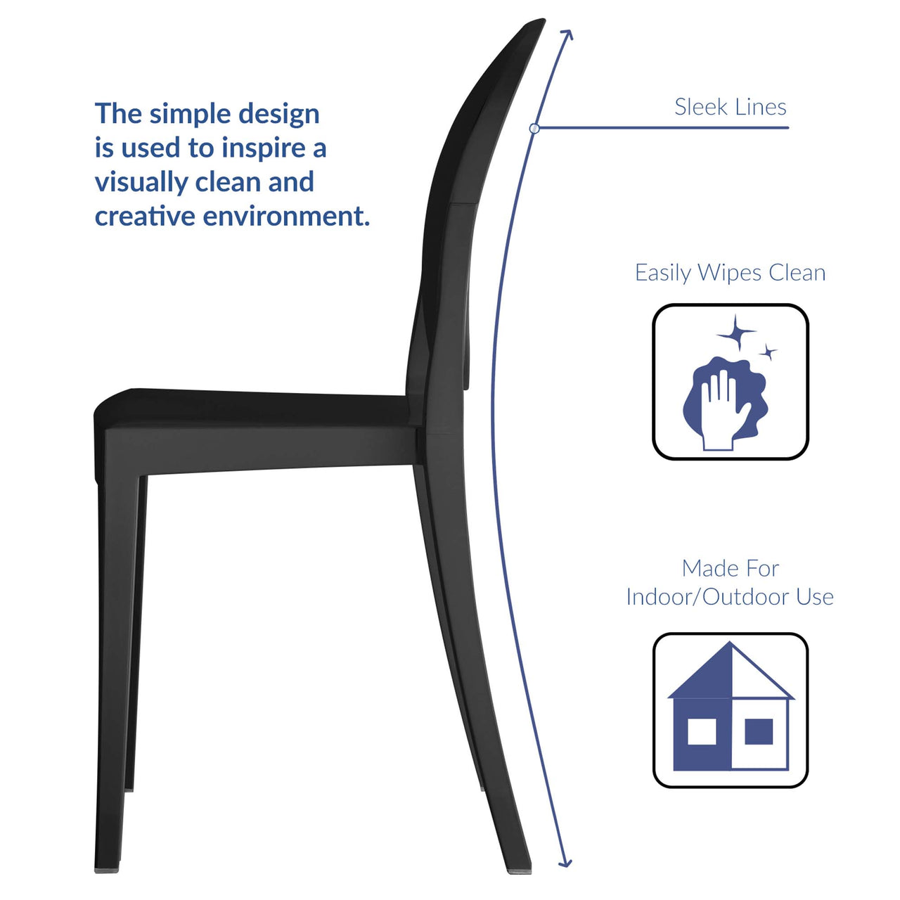 Casper Dining Side Chair, Black