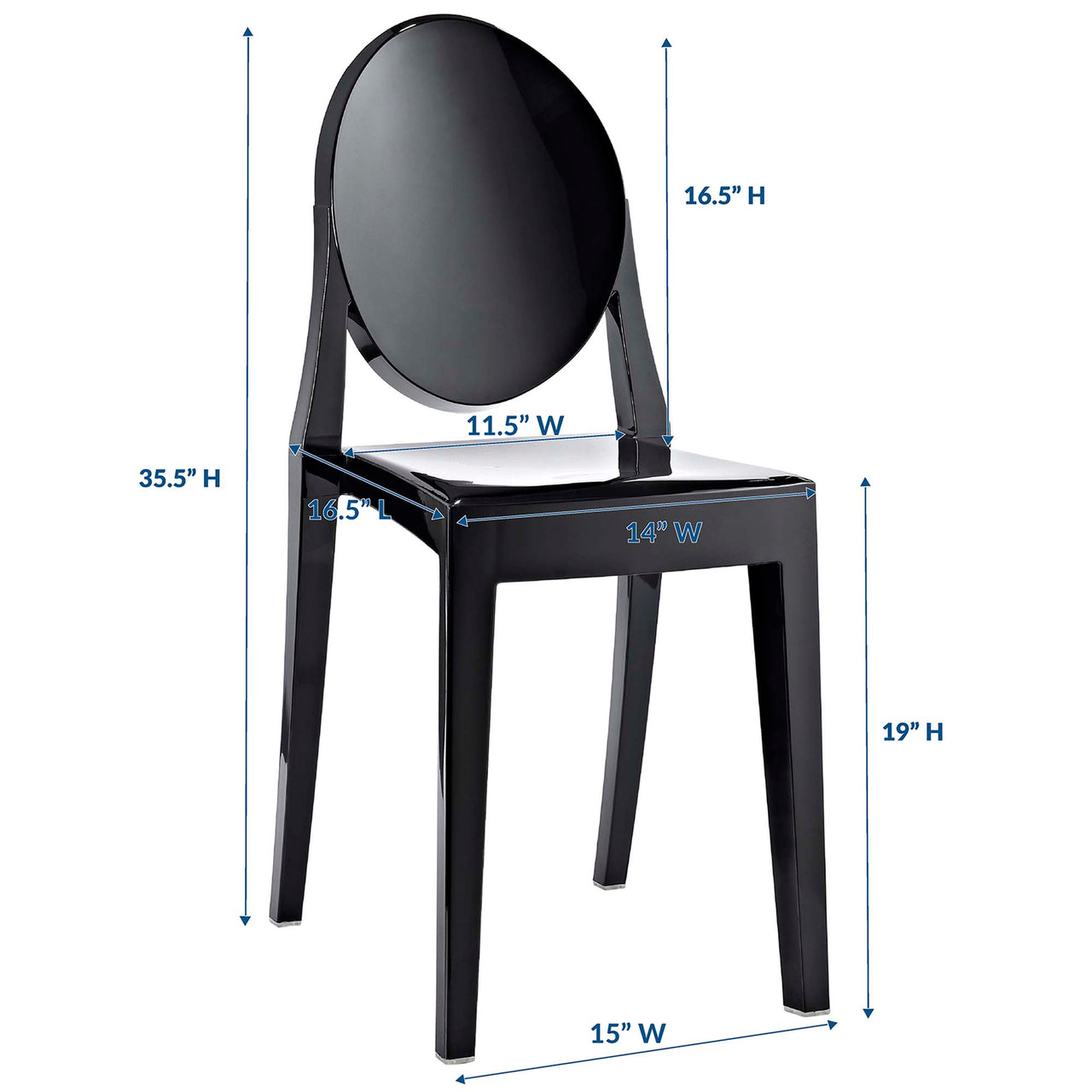 Casper Dining Side Chair, Black