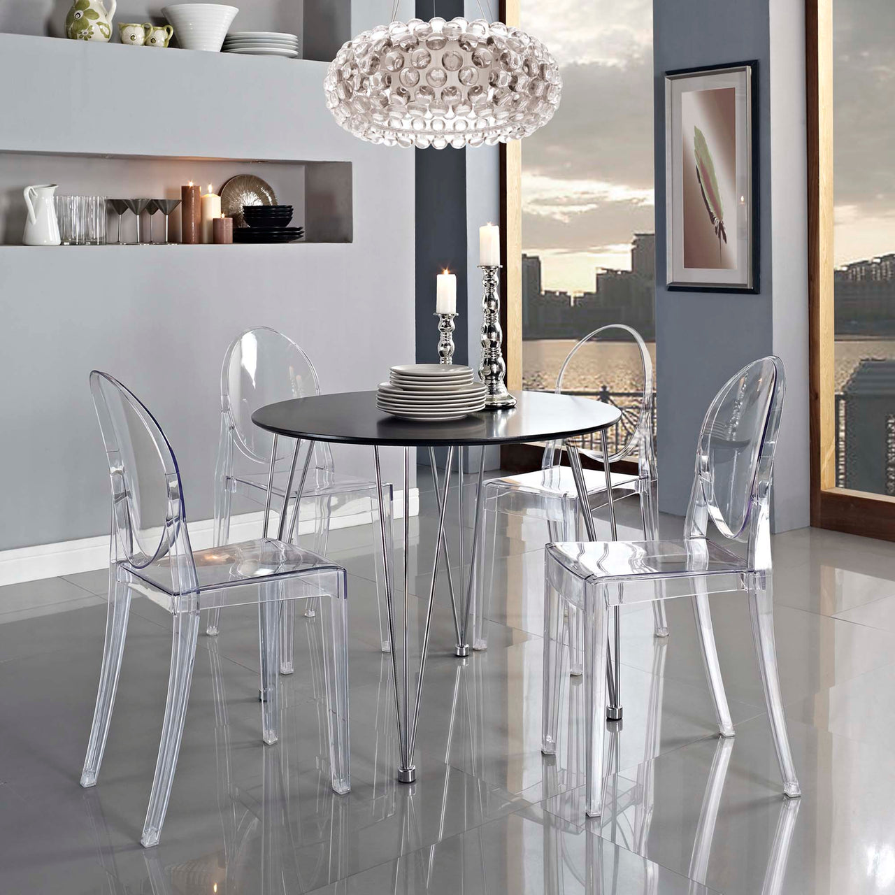 Casper Dining Side Chair, Clear