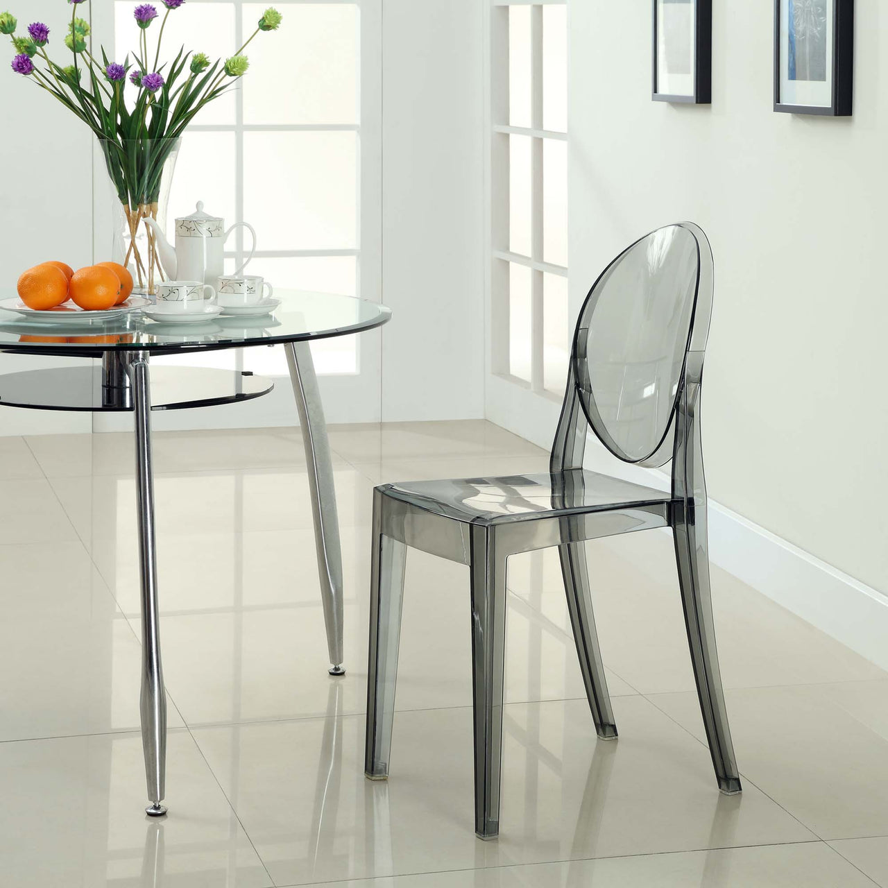 Elysian Indoor | Outdoor Dining Chair Set of 2, Smoke