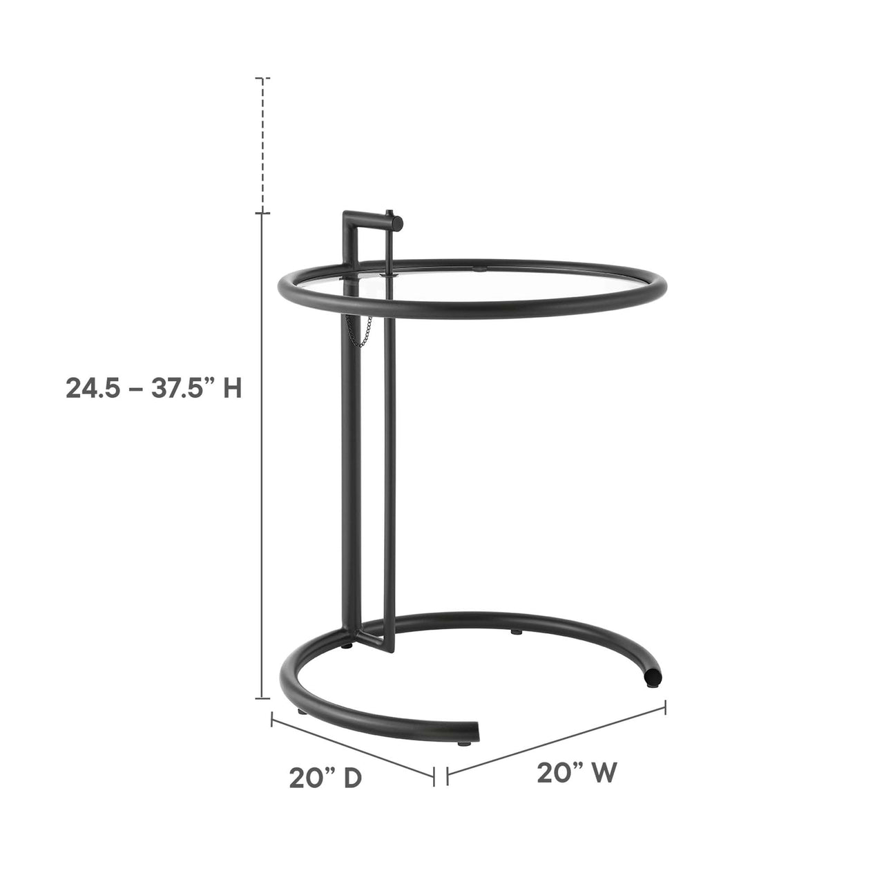 Kathleen Metal Side Table, Black