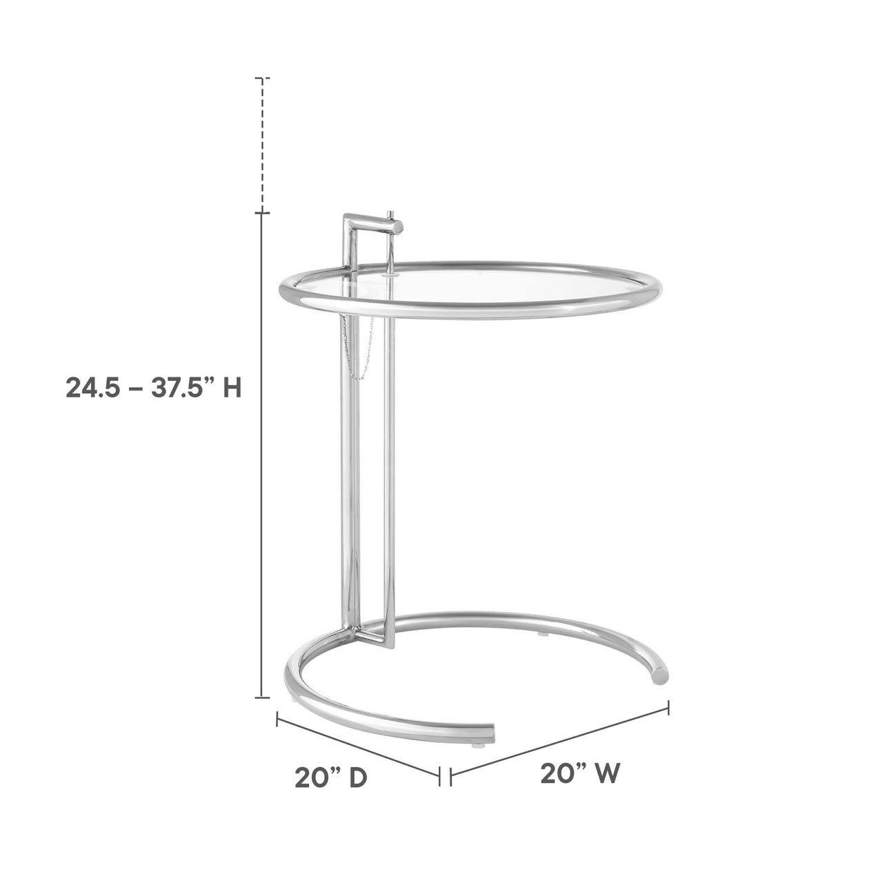 Eileen Gray Metal Side Table, Silver