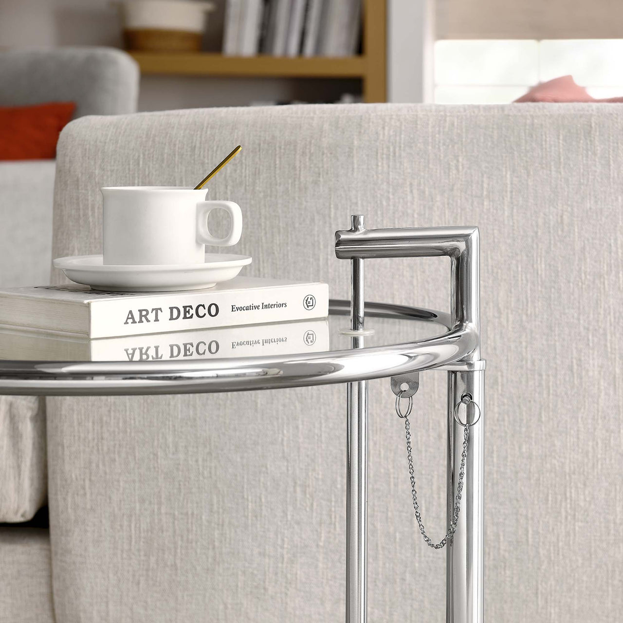 Eileen Gray Metal Side Table, Silver