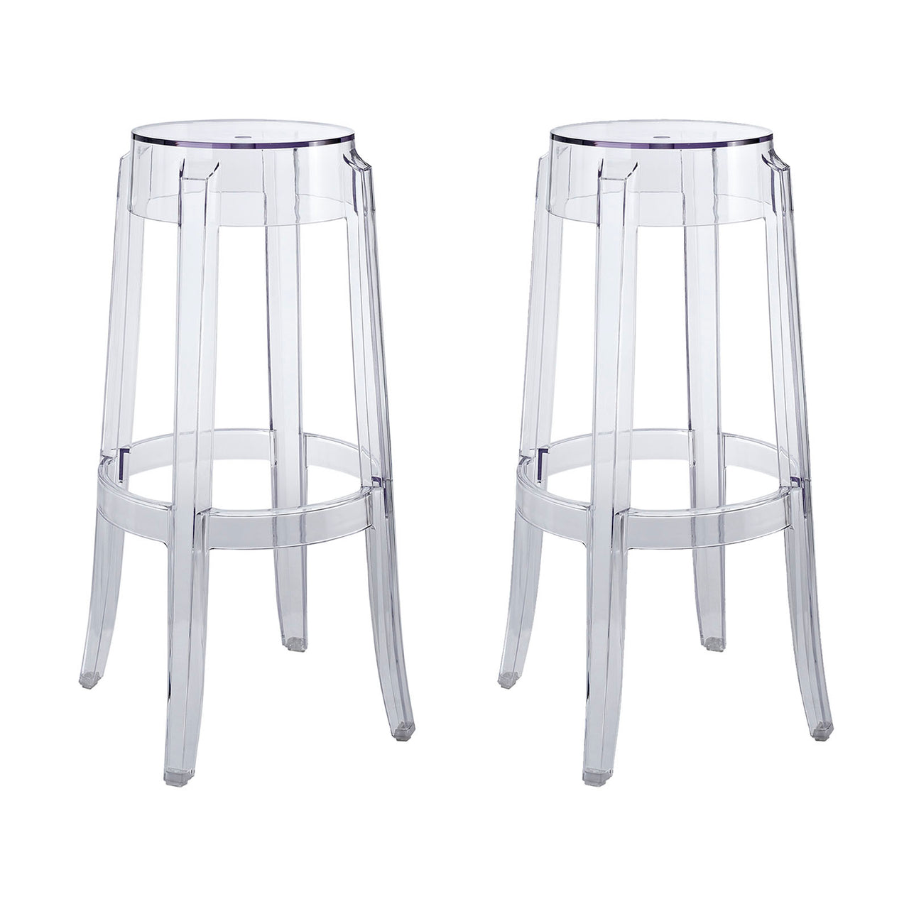 Elysian Bar Stool Set of 2, Clear