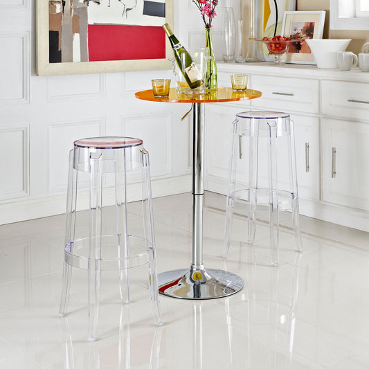 Elysian Bar Stool Set of 2, Clear