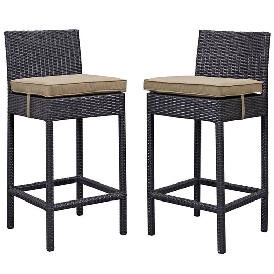 Outlook Alfresco Bar Stool Set of 2, Espresso & Mocha